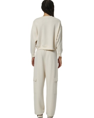 Body Action Wide-Leg Cargo Trousers Γυναικείο Παντελόνι Εκρού Body Action Wide-Leg Cargo Trousers Γυναικείο Παντελόνι Εκρού