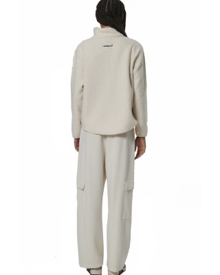 Body Action Wide-Leg Cargo Trousers Γυναικείο Παντελόνι Εκρού Body Action Wide-Leg Cargo Trousers Γυναικείο Παντελόνι Εκρού