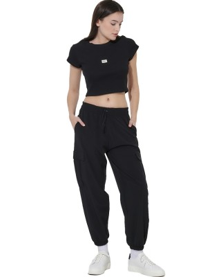 Body Action W Poly Stretch Cargo Pants Γυναικείο Παντελόνι Μαύρο