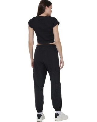 Body Action W Poly Stretch Cargo Pants Γυναικείο Παντελόνι Μαύρο