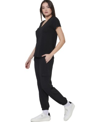 Body Action W Poly Stretch Cargo Pants Γυναικείο Παντελόνι Μαύρο