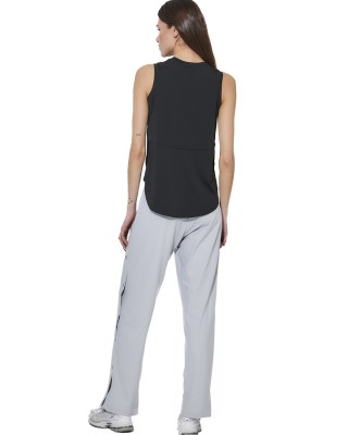 Body Action W Wide-Leg Yoga Trousers Γυναικείο Παντελόνι Γκρι