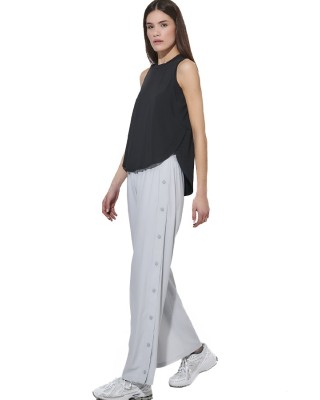 Body Action W Wide-Leg Yoga Trousers Γυναικείο Παντελόνι Γκρι
