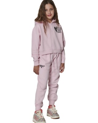 Body Action Fleece Trousers Παιδικό Παντελόνι Ροζ