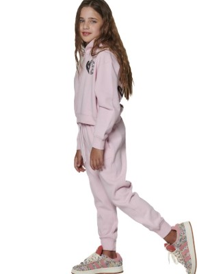 Body Action Fleece Trousers Παιδικό Παντελόνι Ροζ