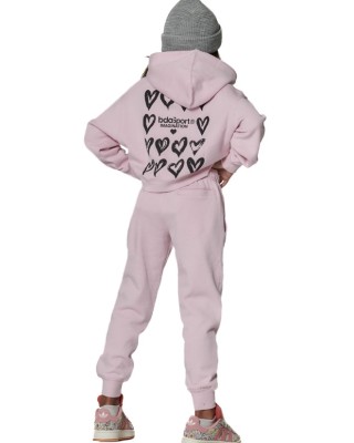Body Action Fleece Trousers Παιδικό Παντελόνι Ροζ