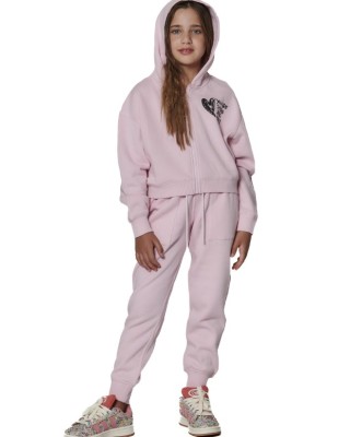 Body Action Fleece Trousers Παιδικό Παντελόνι Ροζ