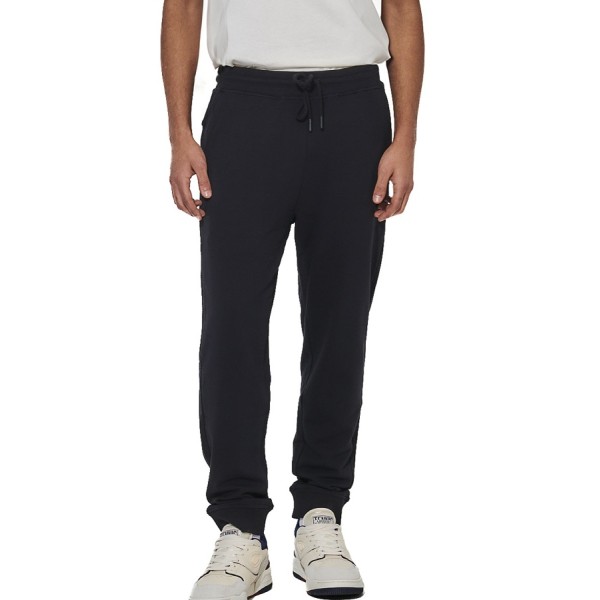 Body Action M Tapered Sweatpants Ανδρικό Παντελόνι Μαύρο Μακρύ Παντελόνι