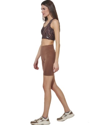 Body Action W Bike Shorts Γυναικείο Ποδηλατικό Κολάν Καφέ Ποδηλασία