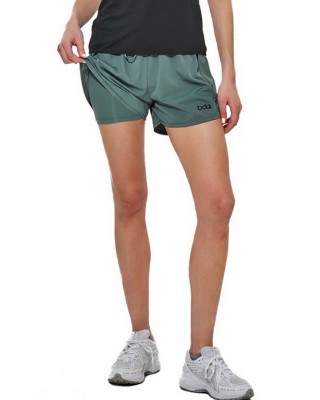 Body Action W 2- In-1 Γυναικείο Σορτς με Εσωτερικό Κολάν Πράσινο