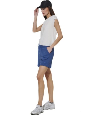 Body Action W Stretch Cotton-Blend Short Γυναικεία Βερμούδα Μπλε Σορτς-Βερμούδες Body Action W Stretch Cotton-Blend Short Γυναικεία Βερμούδα Μπλε Σορτς-Βερμούδες