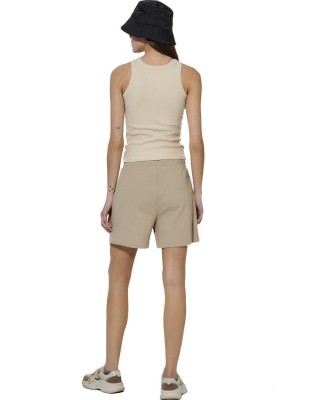 Body Action W Stretch Cotton-Blend Short Γυναικεία Βερμούδα Μπεζ