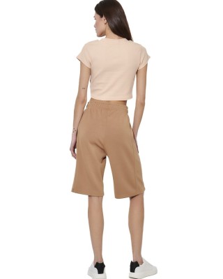 Body Action W Wide-Leg Bermuda Short Γυναικεία Βερμούδα Καφέ