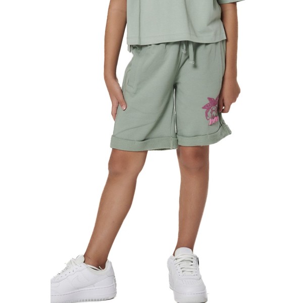 Body Action G French Terry Bermuda Short Παιδική Βερμούδα Πράσινη