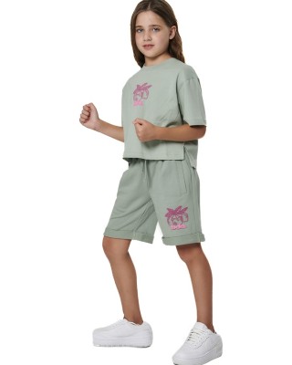 Body Action G French Terry Bermuda Short Παιδική Βερμούδα Πράσινη