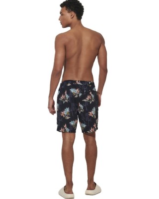 Body Action M Allover Printed Swim Short Ανδρικό Μαγιό Μαύρο