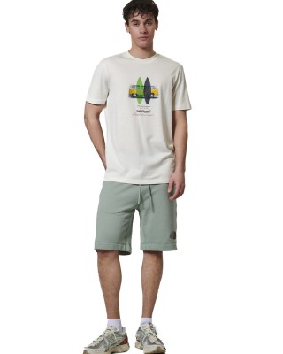 Body Action M Cotton French Terry Short Ανδρική Βερμούδα Πράσινη