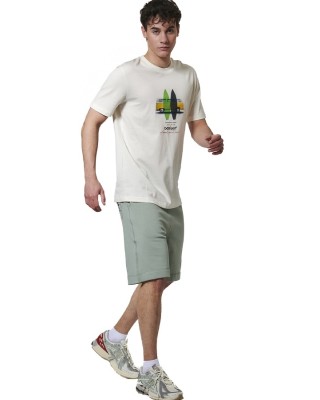 Body Action M Cotton French Terry Short Ανδρική Βερμούδα Πράσινη