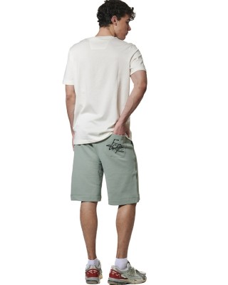 Body Action M Cotton French Terry Short Ανδρική Βερμούδα Πράσινη