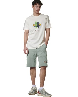 Body Action M Cotton French Terry Short Ανδρική Βερμούδα Πράσινη