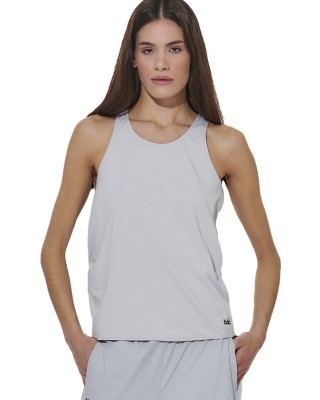 Body Action W Cross-Back Yoga Top Γυναικείο Αμάνικο Γκρι