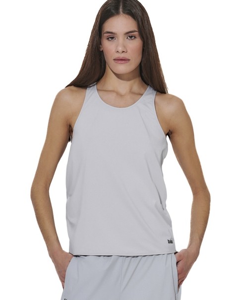 Body Action W Cross-Back Yoga Top Γυναικείο Αμάνικο Γκρι