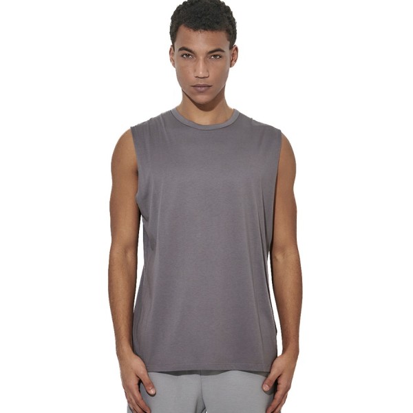 Body Action M Modal Sleeveless Tee Ανδρικό Αμάνικο Γκρι Αμάνικα
