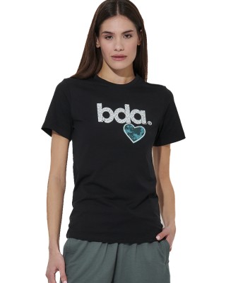 Body Action W Logo Γυναικείο T-Shirt Μαύρο