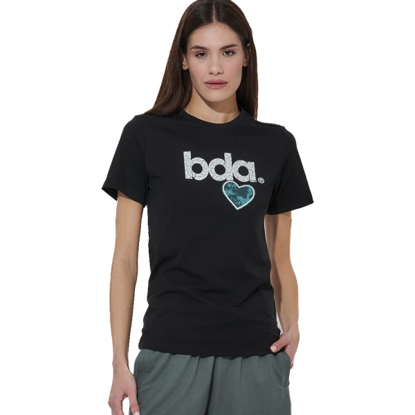 Body Action W Logo Γυναικείο T-Shirt Μαύρο