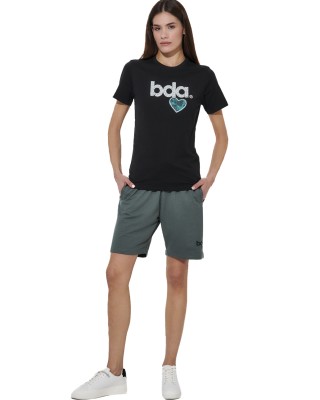 Body Action W Logo Γυναικείο T-Shirt Μαύρο