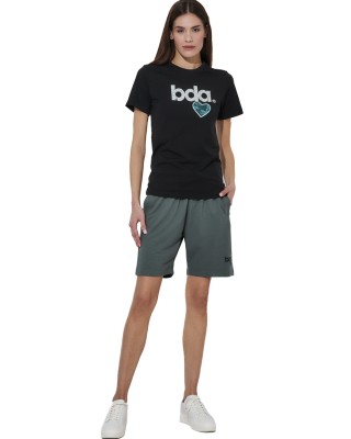 Body Action W Logo Γυναικείο T-Shirt Μαύρο