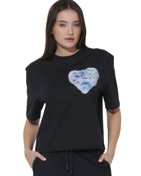 Body Action W Relaxed Fit Mercerised Γυναικείο T-Shirt Μαύρο Body Action W Relaxed Fit Mercerised Γυναικείο T-Shirt Μαύρο