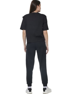 Body Action W Relaxed Fit Mercerised Γυναικείο T-Shirt Μαύρο