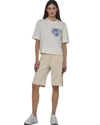 Body Action W Relaxed Fit Mercerised Γυναικείο T-Shirt Μπεζ