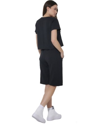 Body Action W Modal Straight-Cut Γυναικείο T-Shirt Μαύρο