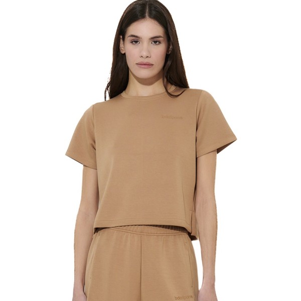 Body Action W Modal Straight-Cut Γυναικείο T-Shirt Καφέ