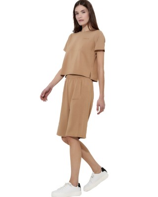 Body Action W Modal Straight-Cut Γυναικείο T-Shirt Καφέ
