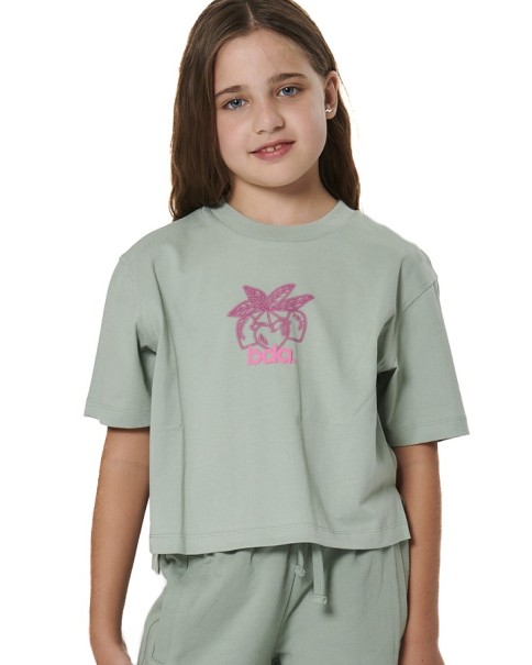 Body Action G Short Sleeves Graphic Παιδικό T-Shirt Πράσινο
