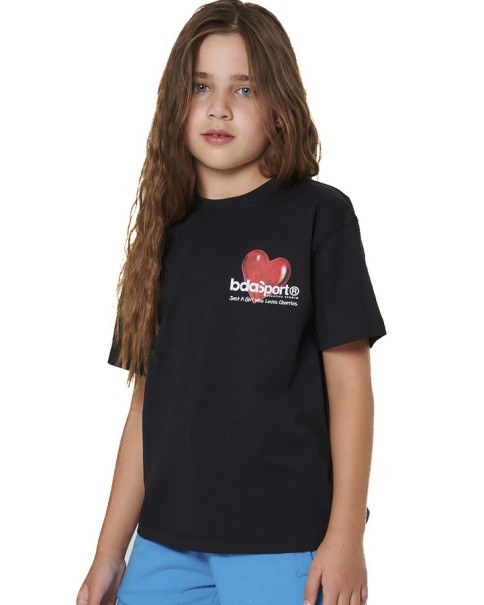 Body Action G Floral Print Παιδικό T-Shirt Μαύρο Body Action G Floral Print Παιδικό T-Shirt Μαύρο