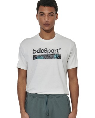 Body Action M Logo Ανδρικό T-Shirt Εκρου