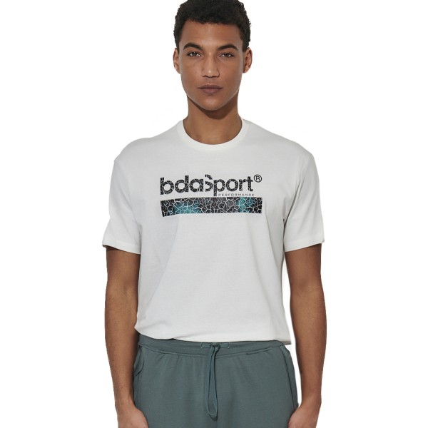 Body Action M Logo Ανδρικό T-Shirt Εκρου