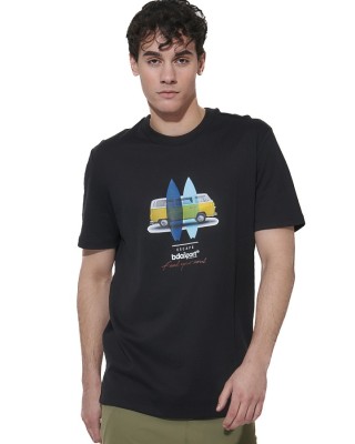 Body Action M Regular Fit Mercerised Ανδρικό T-Shirt Μαύρο