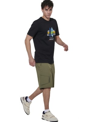 Body Action M Regular Fit Mercerised Ανδρικό T-Shirt Μαύρο