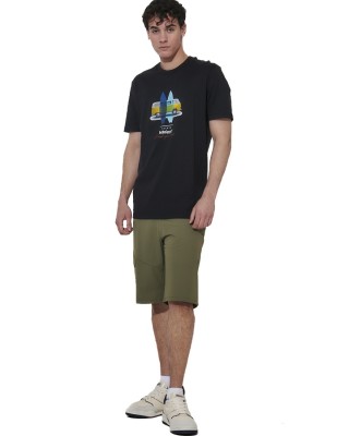 Body Action M Regular Fit Mercerised Ανδρικό T-Shirt Μαύρο