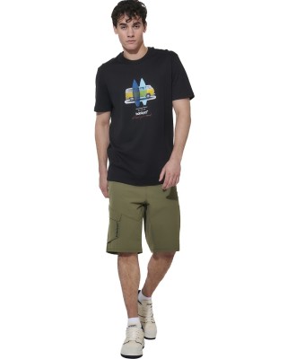 Body Action M Regular Fit Mercerised Ανδρικό T-Shirt Μαύρο