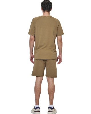 Body Action M Regular Fit Tech Pique Ανδρικό T-Shirt Χακί