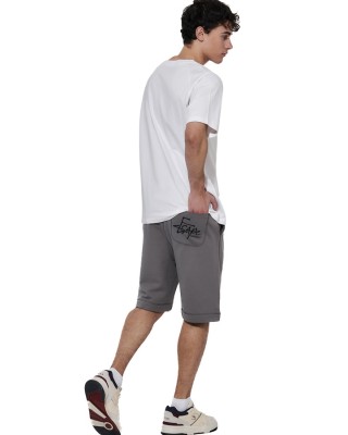 Body Action M Short Sleeve Front Graphic Ανδρικό T-Shirt Λευκό