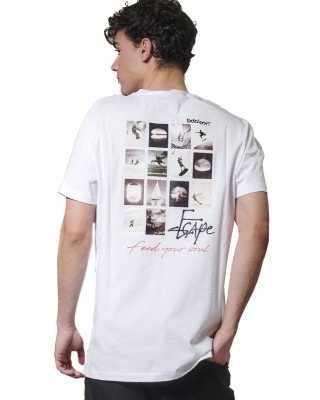 Body Action M Graphic Ανδρικό T-Shirt Λευκό