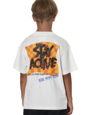Body Action BoysGraffity Print Παιδικό T-Shirt Λευκό