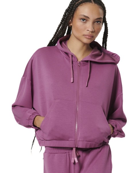 Body Action Modal Crop Γυναικεία Ζακέτα Μπορντώ